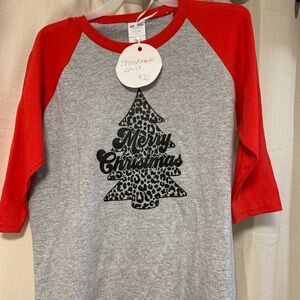 Gildan Red and Gray Kids Christmas Tee